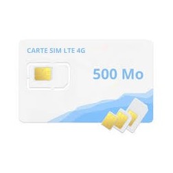 Forfait mensuel carte SIM pour écran multimédia AIO Nayar 500Mo