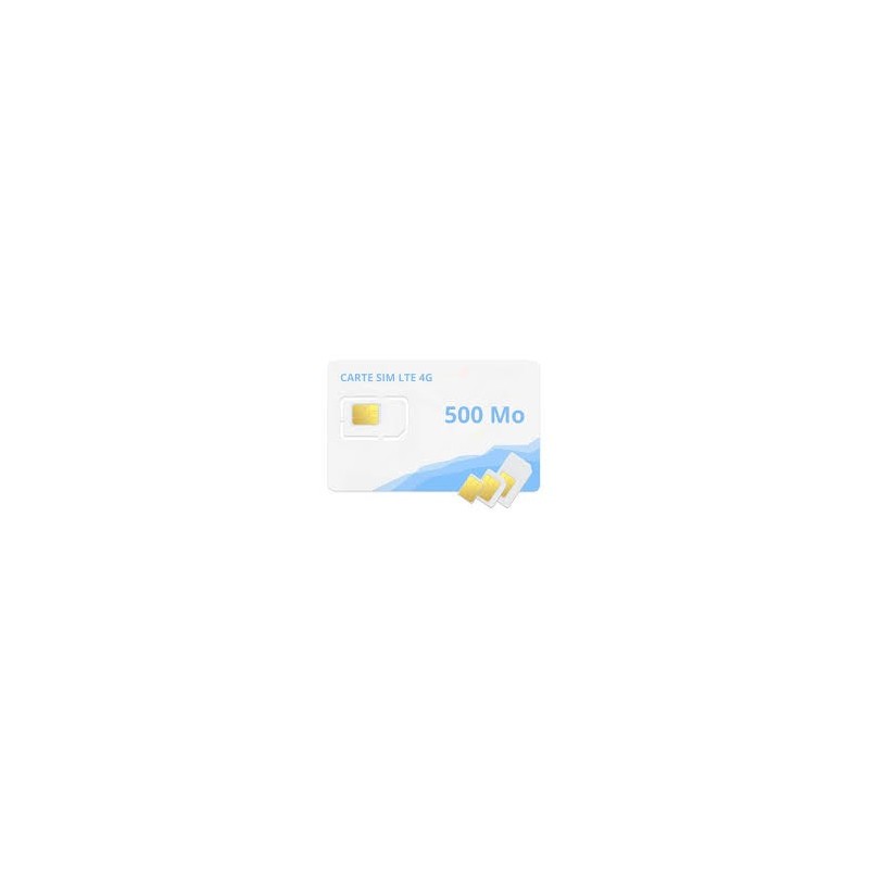 Forfait mensuel carte SIM pour écran multimédia AIO Nayar 500Mo