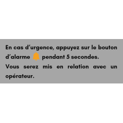 Plaque d'instructions téléalarme autocollante